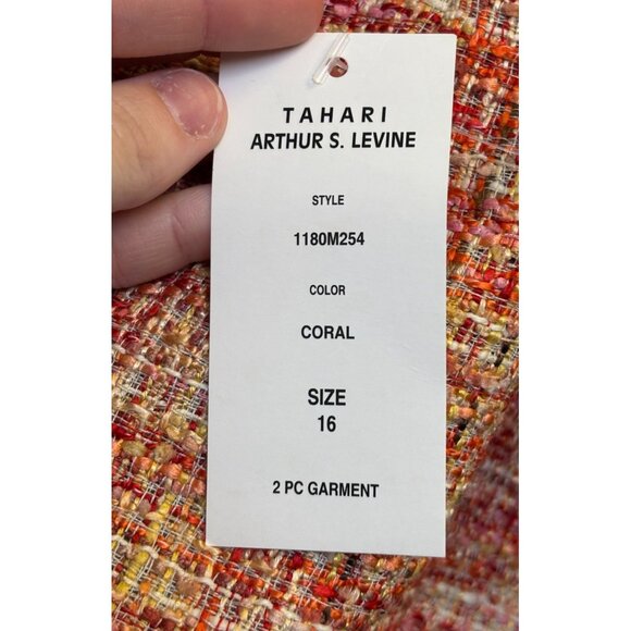 NWT Tahari Arthur S. Levine Tweed Suit Ensemble In Orange Size 16 - Picture 14 of 14